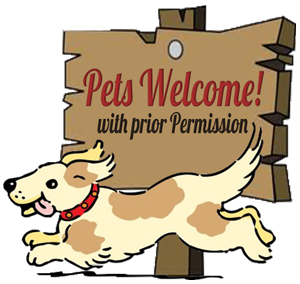 pets welcome sign